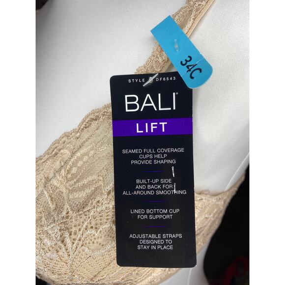 Bali Lace Desire Underwire Bra
#DF6543 Champagne Shimmer Size 
34C - Picture 5 of 8